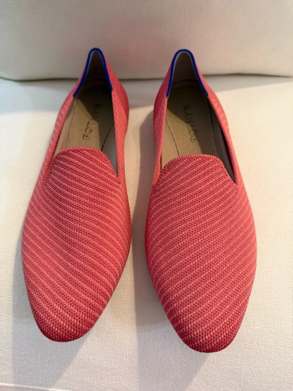 New! ROTHY’S Almond Loafer Ruby Grapefruit Twill Size 8